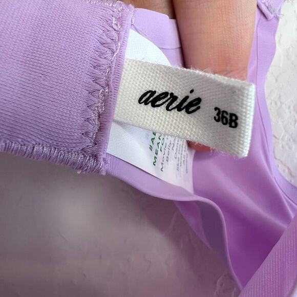 NWT Aerie Smoothez Full Coverage Mesh Unlined Bra Soft Violet Purple Size 36B - Picture 8 of 8